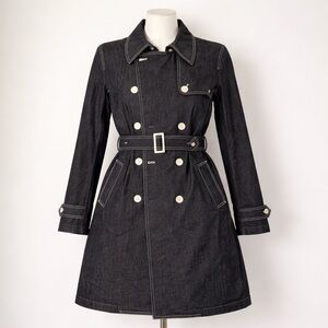 Lauren Jeans Co. Ralph Lauren Denim Trench Coat Women’s L Black